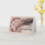 Enkel am ersten Vatertag, Baby-Handhalten Karte (Gelbe Blume)