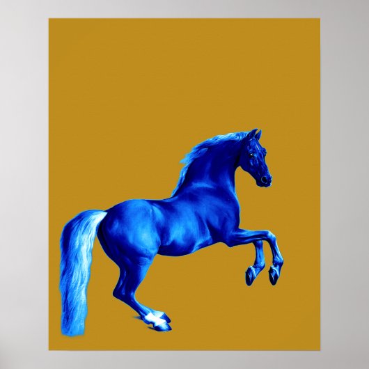Enkel des Godolphin Arabian ... Blaues Pferd Poster (Vorne)