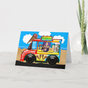 Enkel Eis LKW Geburtstag Grußkarte Karte