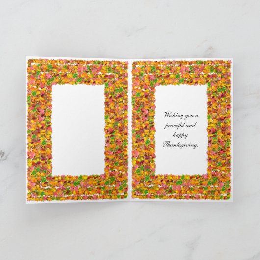 Enkel, Erntedank, Herbstlaub Feiertagskarte (Innenseite)