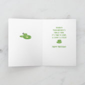 Enkel, Geburtstags-Frosch, individueller Name Karte (Innenseite)