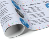 Enkel-Gedicht - 21. Geburtstag Geschenkpapier (Rolleneckpunkt)