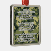 Enkel-Gedicht-Armee-Tarnung Silbernes Ornament (Rechts)