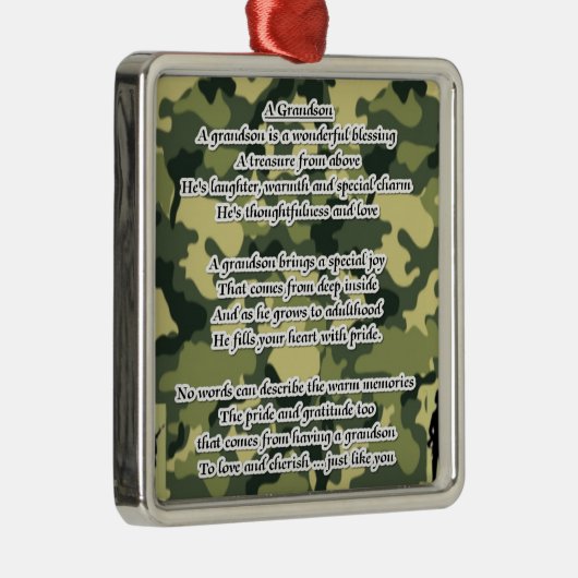 Enkel-Gedicht-Armee-Tarnung Silbernes Ornament (Rechts)