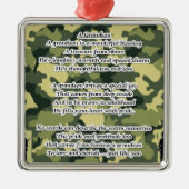 Enkel-Gedicht-Armee-Tarnung Silbernes Ornament (Vorne)