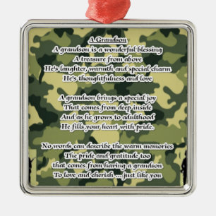 Enkel-Gedicht-Armee-Tarnung Silbernes Ornament