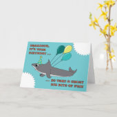 Enkel-großer Haifisch-Biss-alles Gute zum Karte (Gelbe Blume)