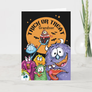 Enkel, Halloween-Monster, Trick oder Trete Karte