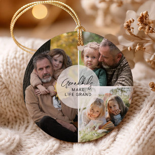 Enkel machen das Leben von Opa groß 3 Fotos Keramik Ornament