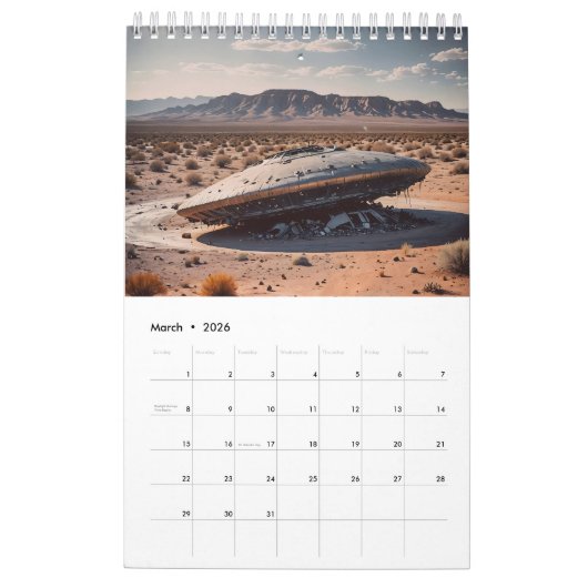 Enkele Pagina KleinKalender, Wit Kalender (Mär 2026)