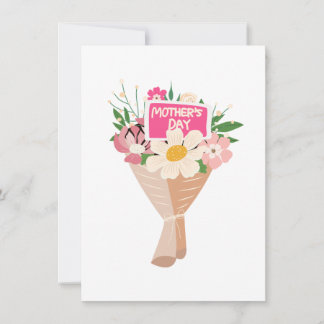 Enkele wenskaart boeket Moederdag Karte