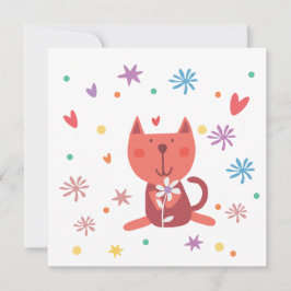 Enkele wenskaart poes 'love from' karte