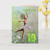 Enkelin 10, Blume Fee Geburtstagskarte Karte (Gelbe Blume)