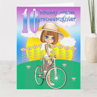 Enkelin 10. Geburtstagskarte mit Kleinem Mädchen Karte