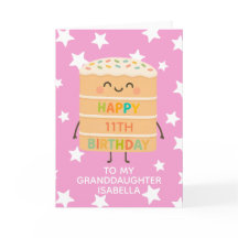 Enkelin 11. Geburtstag Pink Niedlich Cake Custom