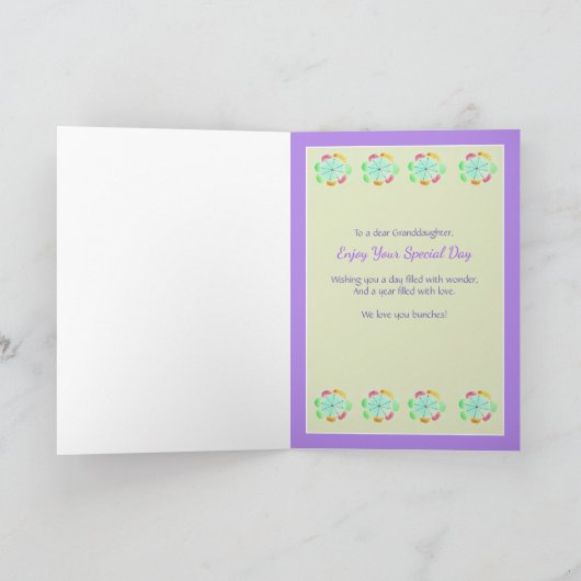 Enkelin 14 Modern Keepake Geburtskarte Karte (Innenseite)