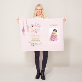 Enkelin 1. Geburtstag FOTO POEM NAME & Date Fleecedecke