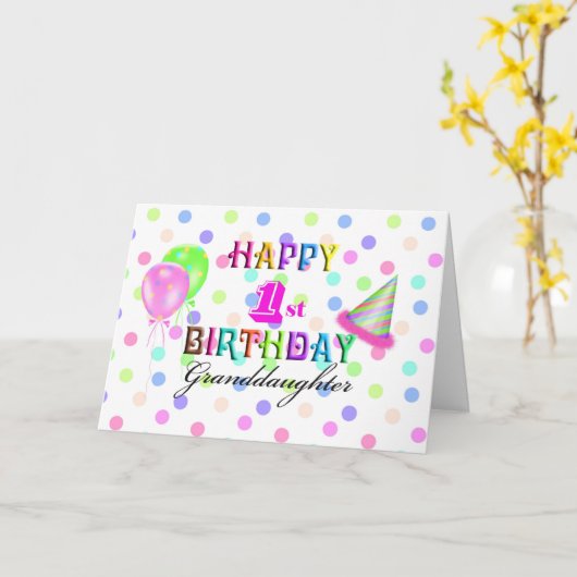 Enkelin-1. Geburtstag Karte (Gelbe Blume)