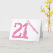 Enkelin, 21. Geburtstag, Weiß und Rosa Karte (Gelbe Blume)