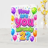 Enkelin 2. Geburtstag mit Neonballons Karte (Gelbe Blume)