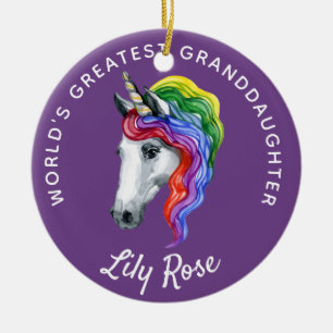 Enkelin Einhorn personalisiert Keramik Ornament