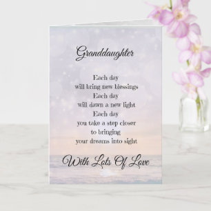 Enkelin Ermutigungsgedicht Design Gruß Karte