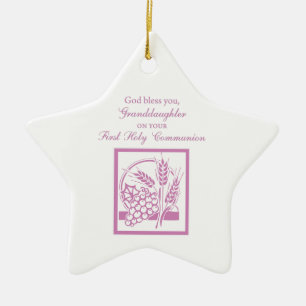 Enkelin Erstkommunion, Rosa Keramik Ornament