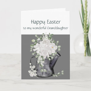 Enkelin Frohe Ostern Weiße Blumen Floral Feiertagskarte