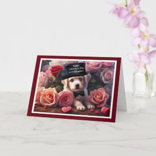 Enkelin Frohe Valentinstag mit süßem Hund Karte