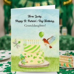 Enkelin Frohen St. Patrick's Day Geburtstag Karte