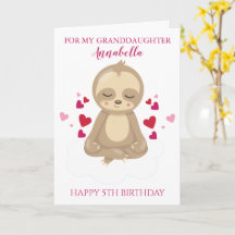 Enkelin Fünfter Geburtstag Süße Rosa Faultier Foto