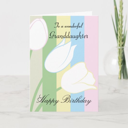 Enkelin/Geburtstag - General - Pastellblumen Karte (Vorderseite)