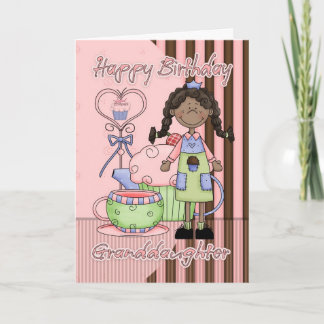 Enkelin-Geburtstag-Karte - kleine Kuchen und Te Karte