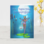 Enkelin-Geburtstags-Karte mit hübscher Fee auf A Karte (Gelbe Blume)