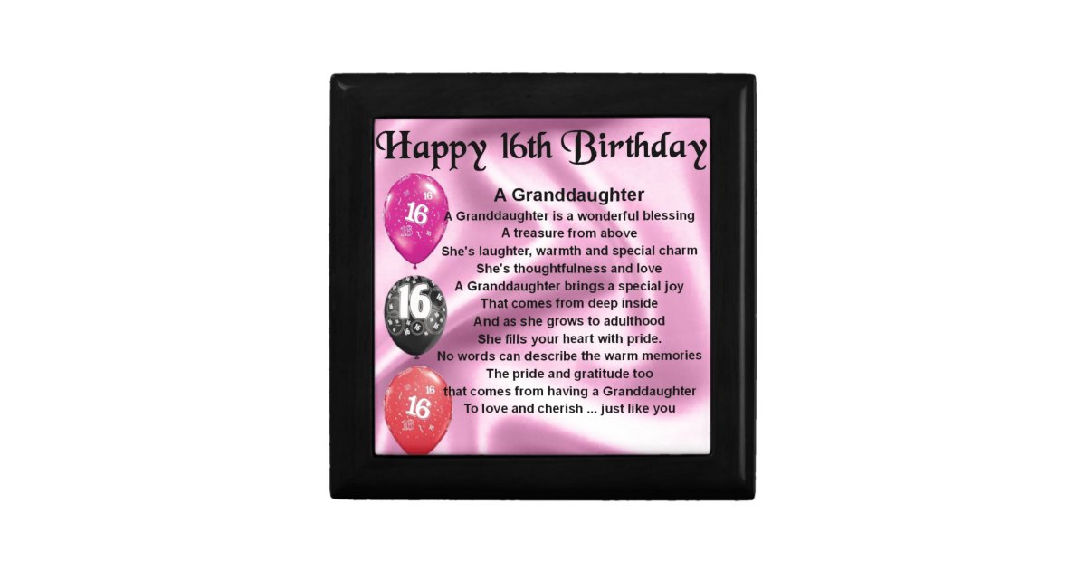 Enkelin Gedicht 16 Geburtstag Erinnerungskiste Zazzle De