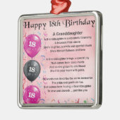 Enkelin-Gedicht - 18. Geburtstag Silbernes Ornament (Links)