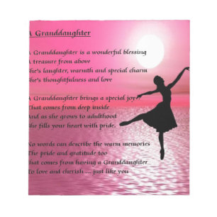 Enkelin Gedicht - Ballerina Notizblock