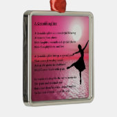 Enkelin-Gedicht - Ballerina Silbernes Ornament (Rechts)
