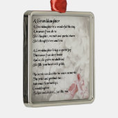 Enkelin-Gedicht - Ballett-Schuh-Entwurf Silbernes Ornament (Rechts)