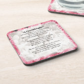 Enkelin-Gedicht - rosa Blumenmuster Getränkeuntersetzer (Linke Seite)