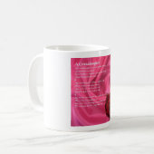 Enkelin-Gedicht - rosa Seide u. Rose Kaffeetasse (Vorderseite Links)