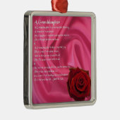 Enkelin-Gedicht - rosa Seide u. Rose Silbernes Ornament (Rechts)