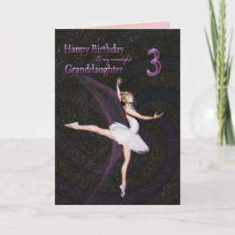 Enkelin im Alter von 3 Jahren, eine Ballerina-Gebu Karte