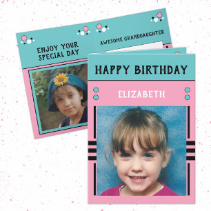 Enkelin Name Foto rosa Kinder Geburtstag Karte