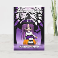 Enkelin-niedliche Hexe-Halloween-Gruß-Karte