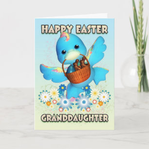Enkelin-Ostern-Karte - niedliche Ente mit Korb Feiertagskarte