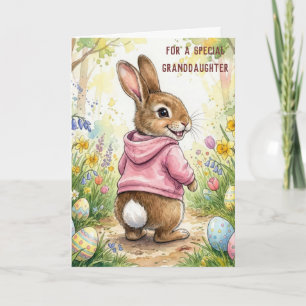 Enkelin Osthase in einem Frühlingsgarten Karte