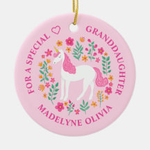 Enkelin Unicorn Blume Niedlich Rosa Ornament