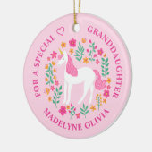 Enkelin Unicorn Blume Niedlich Rosa Ornament (Links)