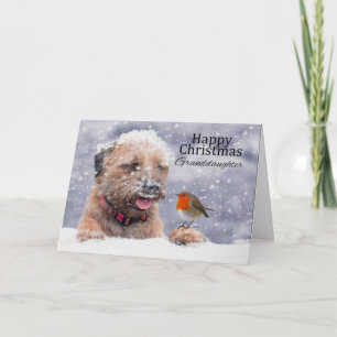Enkelin, Weihnachten, GrenzTerrier-Hundekarte Feiertagskarte